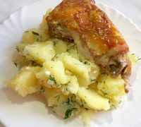 Курица жареная с картофелем по-еврейски